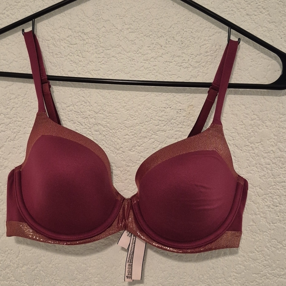 Victoria's Secret Fuchsia and Bronze Bra